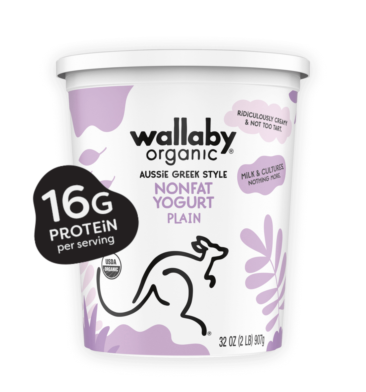 Wallaby Organic Plain Greek Nonfat Organic Yogurt 32oz