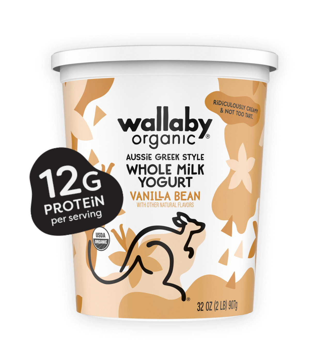 Wallaby Organic Vanilla Bean Whole Milk Greek Yogurt 32oz