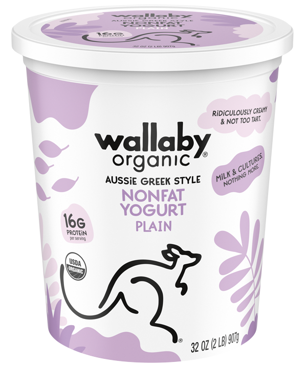 Wallaby Plain Organic Greek Nonfat Yogurt 32oz
