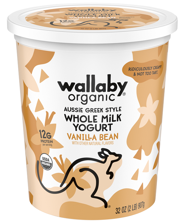 Wallaby Vanilla Bean Organic Whole Milk Greek Yogurt 32oz